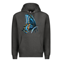 Charcoal Heather Black Shallowtail Premium Hoodie - LillyAllenDesigns
