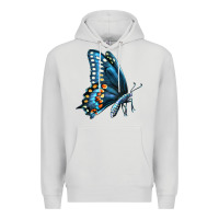 Dove Grey Black Shallowtail Premium Hoodie - LillyAllenDesigns