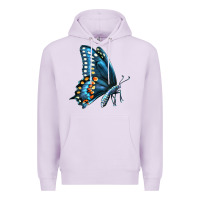 Lilac Black Shallowtail Premium Hoodie - LillyAllenDesigns