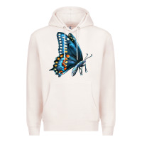 Pale Pink Black Shallowtail Premium Hoodie - LillyAllenDesigns