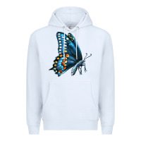 White Black Shallowtail Premium Hoodie - LillyAllenDesigns