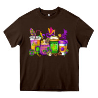 Chocolate Brown mardi gras coffee cups cowgirl Heavy Core Tee - CowGirlArtShop