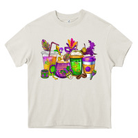 Cream mardi gras coffee cups cowgirl Heavy Core Tee - CowGirlArtShop
