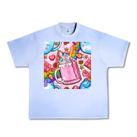 Grape Ice unicorn coffe cup and star with rainbow seamless pattern bbs Urban Heavy Tee - BundleAndBundleShop