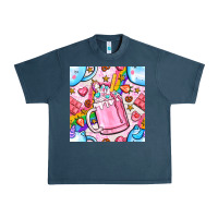 Midnight Navy unicorn coffe cup and star with rainbow seamless pattern bbs Urban Heavy Tee - BundleAndBundleShop