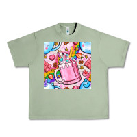 Oil Green unicorn coffe cup and star with rainbow seamless pattern bbs Urban Heavy Tee - BundleAndBundleShop