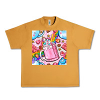 Peanut Butter unicorn coffe cup and star with rainbow seamless pattern bbs Urban Heavy Tee - BundleAndBundleShop
