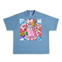 Pebble Blue unicorn coffe cup and star with rainbow seamless pattern bbs Urban Heavy Tee - BundleAndBundleShop