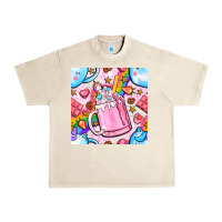 Sandshell unicorn coffe cup and star with rainbow seamless pattern bbs Urban Heavy Tee - BundleAndBundleShop