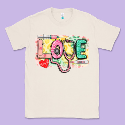 Love Nursing Leopard Classic Tee Designed By Cowgirlartshop