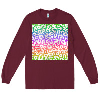 Burgundy watercolor rainbow leopard seamless pattern Long Sleeve Tee - BundleAndBundleShop
