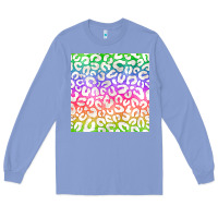 Colony Blue watercolor rainbow leopard seamless pattern Long Sleeve Tee - BundleAndBundleShop