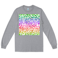 Heather Grey watercolor rainbow leopard seamless pattern Long Sleeve Tee - BundleAndBundleShop