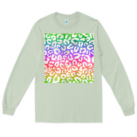 Matcha watercolor rainbow leopard seamless pattern Long Sleeve Tee - BundleAndBundleShop
