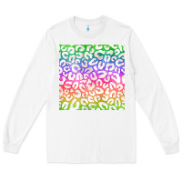 White watercolor rainbow leopard seamless pattern Long Sleeve Tee - BundleAndBundleShop