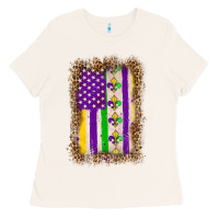 Bone mardi gras usa flag leopard Ladies Tee - OliviaCreatesArt