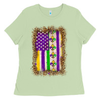 Matcha mardi gras usa flag leopard Ladies Tee - OliviaCreatesArt