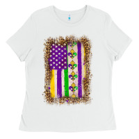 Mardi Gras Usa Flag Leopard Ladies Tee | Teevron