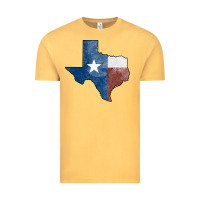 Vintage Mustard Texas Watercolor Map Vintage Tee - Jasminsmagicworld