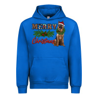 Cobalt merry christmas german shepherd Urban Hoodie - RanaPortraitStore