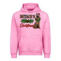 Fuchsia Pink merry christmas german shepherd Urban Hoodie - RanaPortraitStore