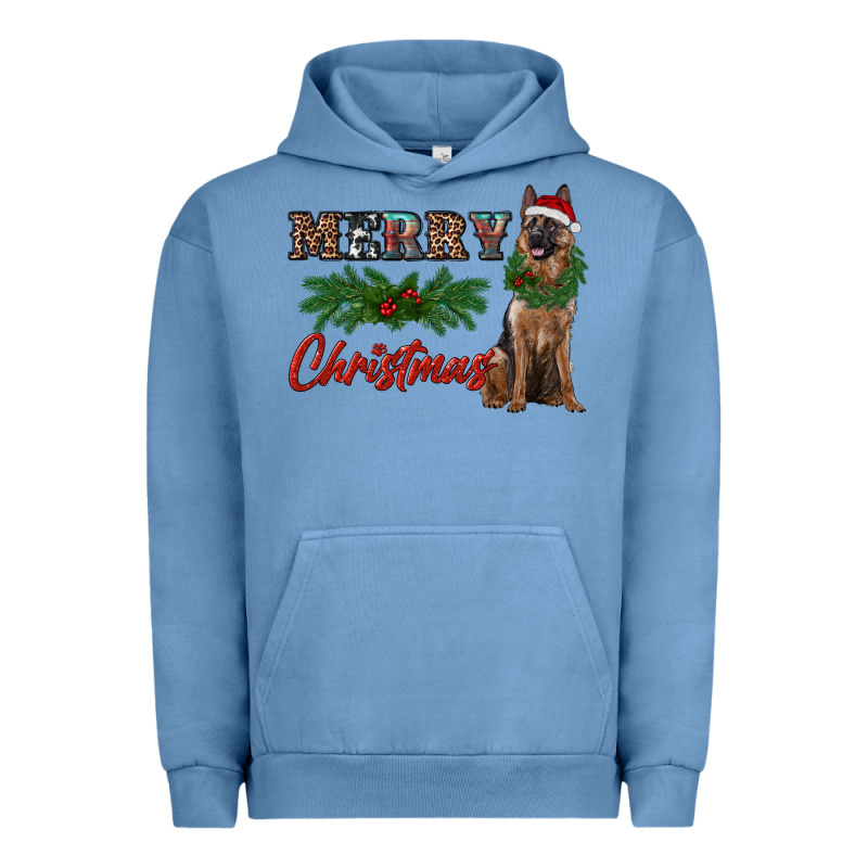 Merry Christmas German Shepherd Urban Hoodie by RanaPortraitStore | Teevron