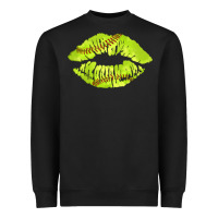 Black softball lips Heavyweight Sweatshirt - AdoDesignShop