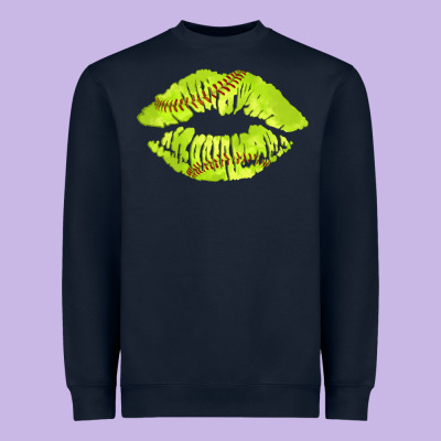Softball Lips Heavyweight Sweatshirt Designed By Adodesignshop