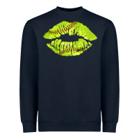 Navy softball lips Heavyweight Sweatshirt - AdoDesignShop