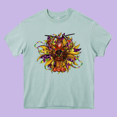 Mardi Gras Sunflower Heavy Core Tee Designed By Cowgirlartshop