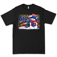 Black Patriotic snowman background 4th of july Premium Tee - HowdyJamesFarm