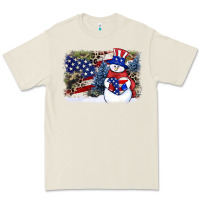 Bone Patriotic snowman background 4th of july Premium Tee - HowdyJamesFarm