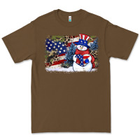 Cacao Patriotic snowman background 4th of july Premium Tee - HowdyJamesFarm