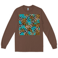 Chestnut turquoise glitter cowhide leopard seamless pattern Long Sleeve Tee - BundleAndBundleShop