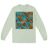 Matcha turquoise glitter cowhide leopard seamless pattern Long Sleeve Tee - BundleAndBundleShop