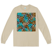 Mushroom turquoise glitter cowhide leopard seamless pattern Long Sleeve Tee - BundleAndBundleShop