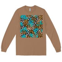 Toasted Coconut turquoise glitter cowhide leopard seamless pattern Long Sleeve Tee - BundleAndBundleShop