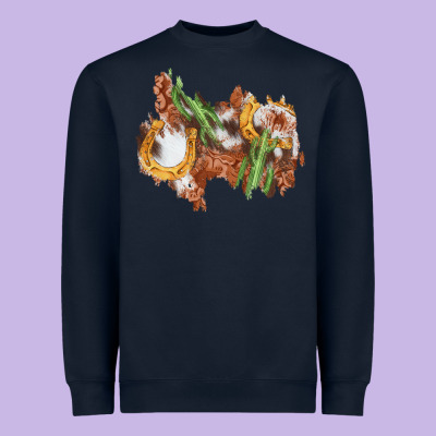 Horseshoe Cowhide Cactus Patch Heavyweight Sweatshirt Designed By Adodesignshop