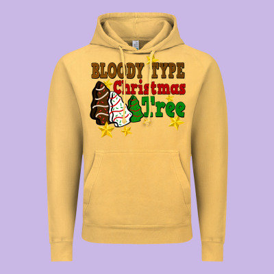 Bloody Type Christmas Tree Vintage Hoodie Designed By Fadigitalartstudio