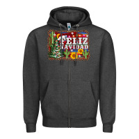 Charcoal Heather feliz navidad Zipper Hoodie - AdoDesignShop