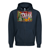 Navy feliz navidad Zipper Hoodie - AdoDesignShop