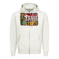 Oatmeal Heather feliz navidad Zipper Hoodie - AdoDesignShop