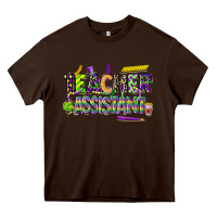 Chocolate Brown mardi gras teacher assistant Heavy Core Tee - CowGirlArtShop
