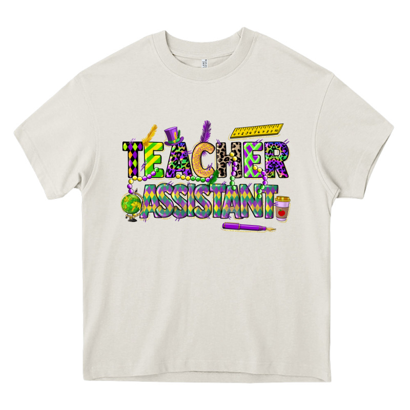 Mardi Gras Teacher Assistant Heavy Core Tee by CowGirlArtShop | Teevron