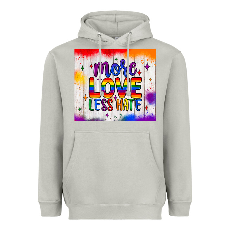 More Love Less Hate Tumbler Heavyweight Hoodie by JahusDesignShop | Teevron