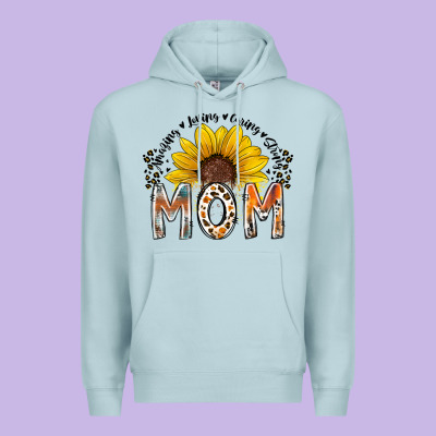 Mom Sunflower Premium Hoodie Designed By Racoondesign