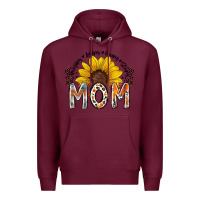 Burgundy mom sunflower Premium Hoodie - RacoonDesign