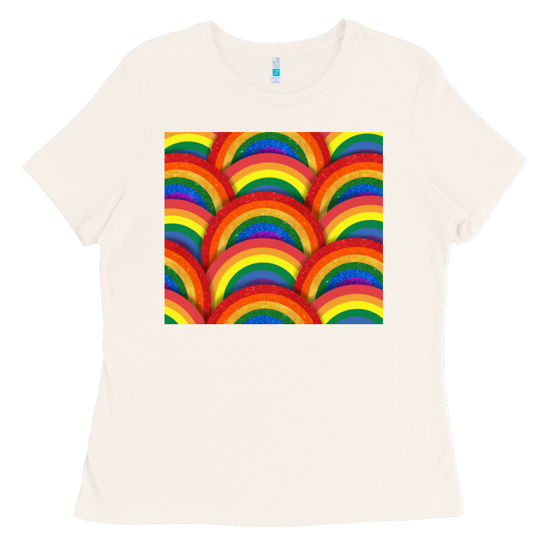 Pride Rainbow Glitter Tumbler Ladies Tee by FaDigitalArtStudio | Teevron