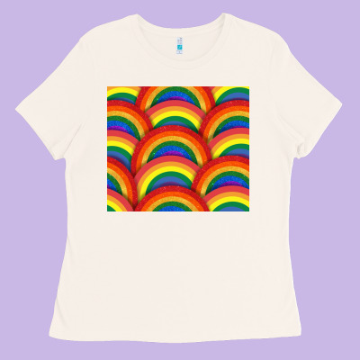 Pride Rainbow Glitter Tumbler Ladies Tee Designed By Fadigitalartstudio