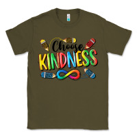 Army Green Chose Kindness Autism Classic Tee - CowGirlArtShop